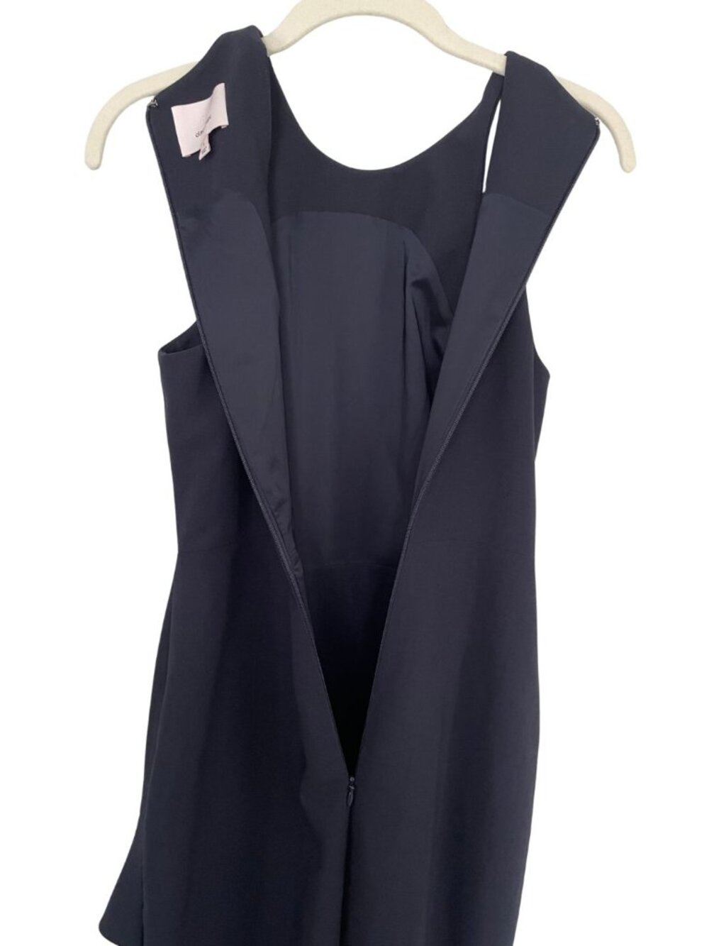 Cinq a Sept Piper Ruffle High Slit Maxi Gown Dress Sz 4Navy Blue Sleeveless - Picture 11 of 11